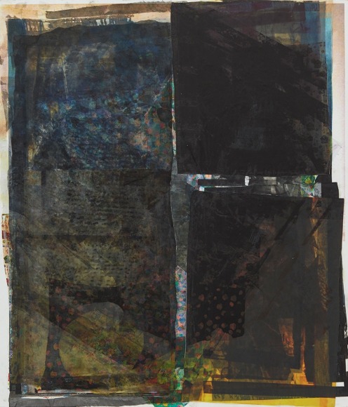 Tamar Halpern, Late Night Tales, 2016. UltraChrome ink, archival paper, gift wrapping paper, vellum, silk on linen, 67 x 57 inches (170.2 x 144.8 cm) TH16.009