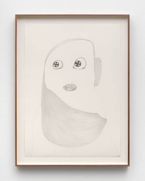 Nicola Tyson Haircare, 2022 Graphite on paper 28 1/2 x 21 1/2 x 1 1/2 in (framed) 72.2 x 54.5 x 3.8 cm (framed) (NTY22.033)