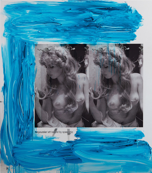 Peter Bonde, Double Angels (tonyoursler left behind by spaceship), 2016. Oil on mirror foil, 63 x 55.12 x 1.6 inches, 160 x 140 x 4 cm (PB16.005)
