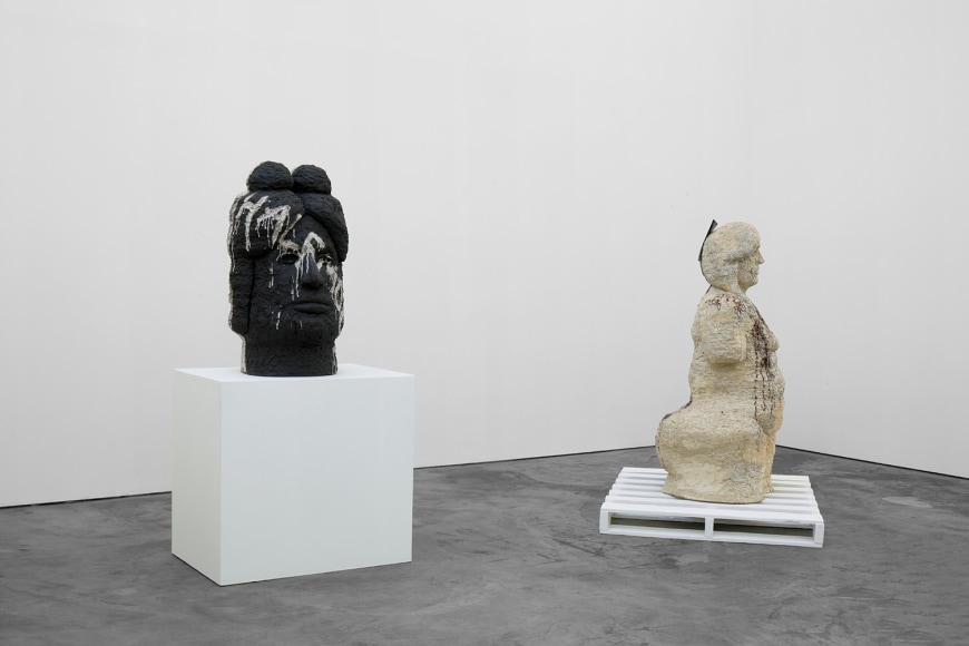 Installation View of  "Family Names to Last Through the Generations", and "INA (Mother)"
