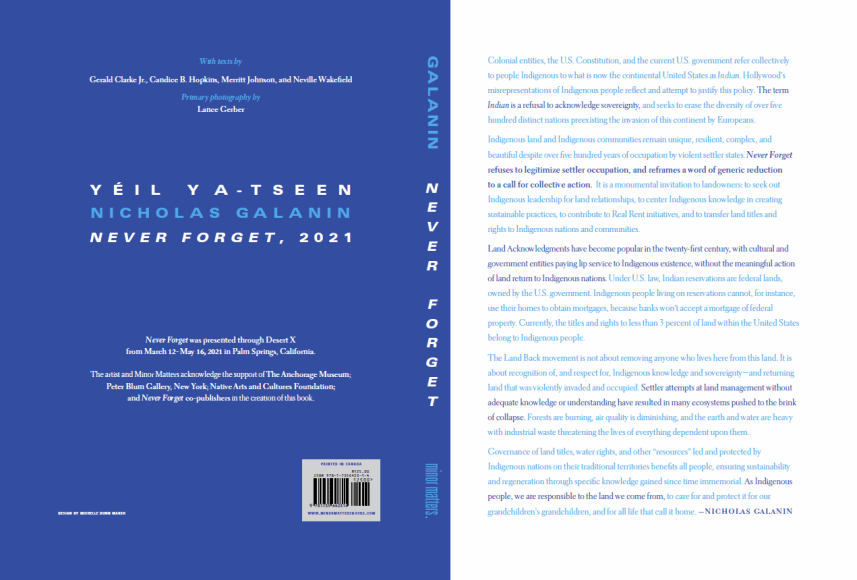  Artist&nbsp;book -&nbsp;Nicholas Galanin:&nbsp;Never Forget, 2021