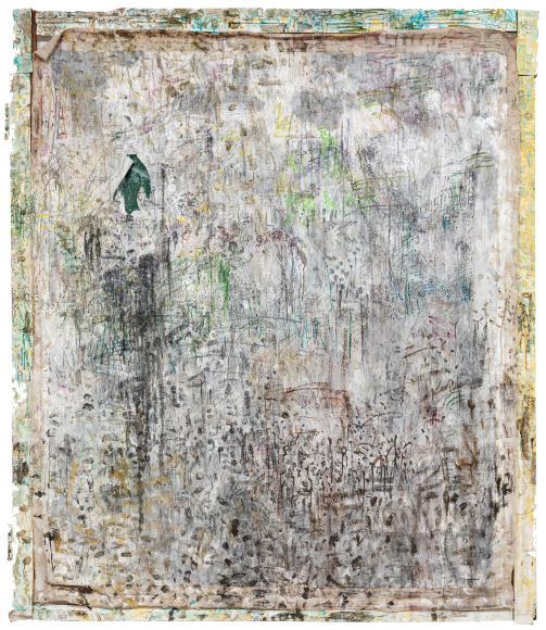 “Showtime”, 2022 Mixed media on canvas, wood