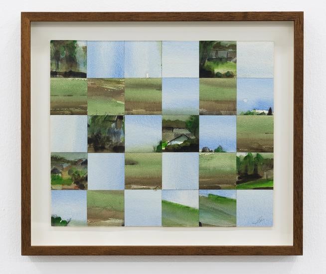 Chaouki Choukini, Paysage Decoup&eacute; recompos&eacute; 5, 1992, Watercolor on paper, 25 x 30 cm