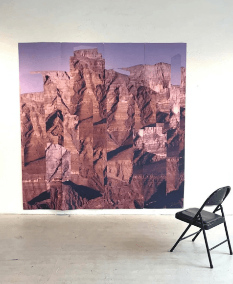 Asma Belhamar, Irreversible view #2, 2017, Digital print on paper, 200 x 200 cm