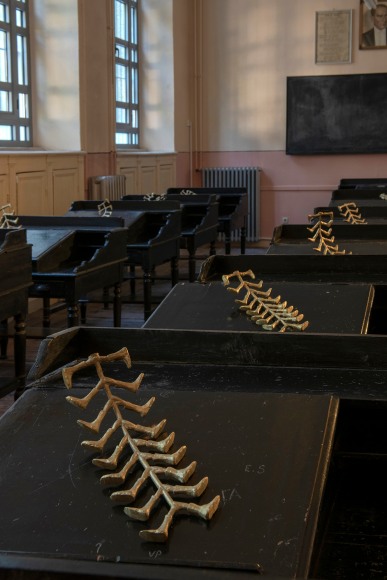 Hera Büyüktaşcıyan, Fishbone III, 2015, Installation view at Theological School of Halki, Turkey, 2019