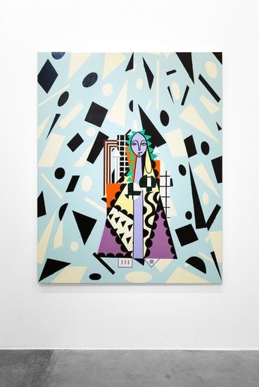 Farah Atassi, Modern Ballet, 2017, Oil and enamel on canvas, 200 x 160 cm