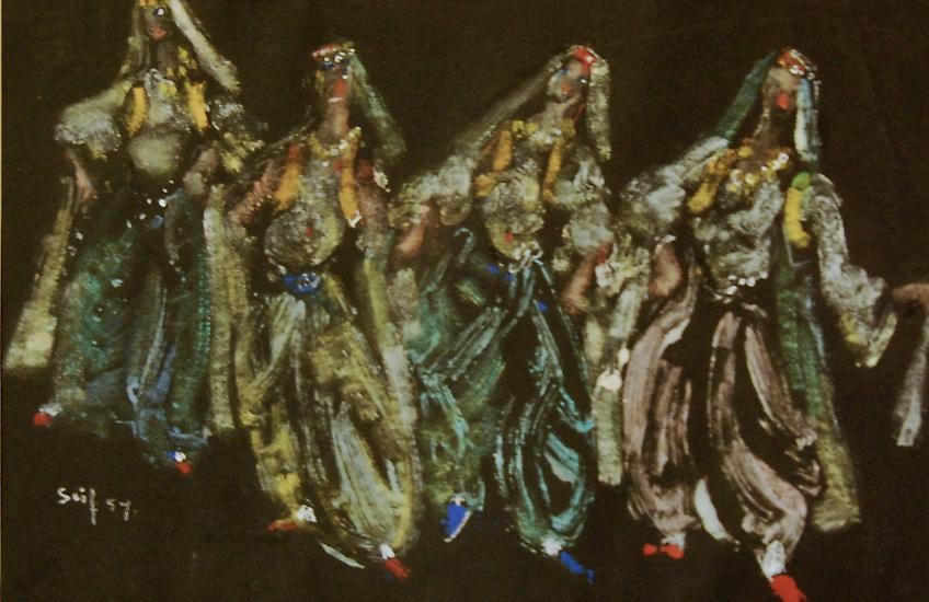 Seif Wanly, Untitled, c. 1953, Pastel on canson paper, 30.5 x 47 cm