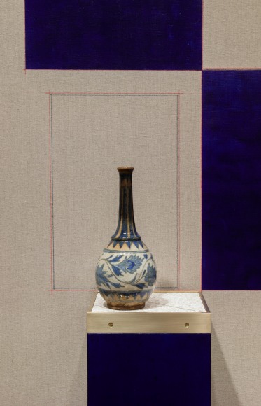 Kamrooz Aram,&nbsp;Blue Backdrop for Minor Arts (detail), 2018