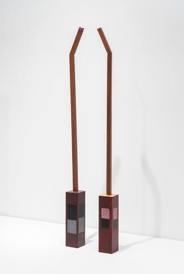 Ana Mazzei, Heron I/II, 2018, Painted wood (Chene and Acajou)