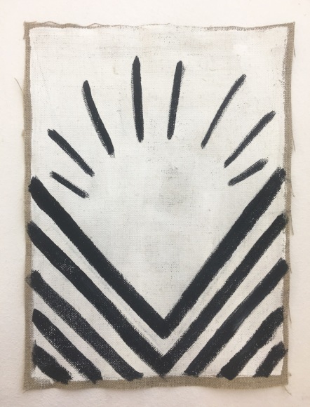 Ana Mazzei, Wind, 2018, Vinyl and Tempera Paint on Linen, 26 x 19 cm