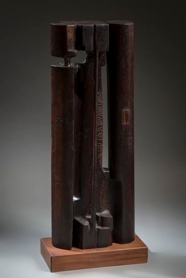 Chaouki Choukini, Colonne, 1983, Wangu&eacute;/Wenge, 82 x 33 x 13 cm