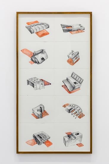 Hera Büyüktaşçıyan, The Discovery of 36 Wells, 2016, Pencil and watercolor on paper, 27 x 35 cm (each)