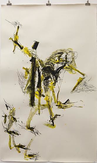Shawki Youssef, Angels Appetite, 2013, Mixed media on paper, 230 x 140 cm