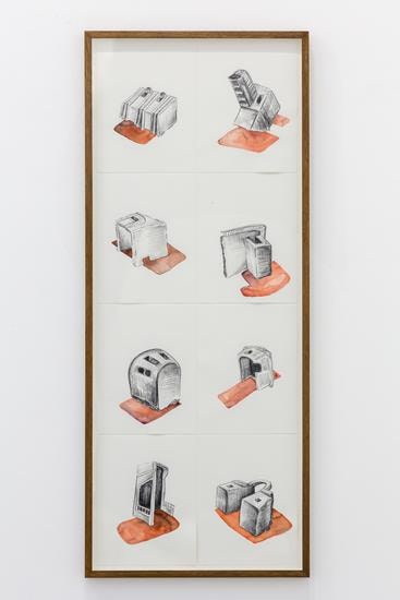 Hera Büyüktaşçıyan, The Discovery of 36 Wells, 2016, Pencil and watercolor on paper, 27 x 35 cm (each)