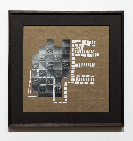 Hera B&uuml;y&uuml;ktaşciyan, Intervals for the Unreplaceable (7). Collage serie, 2022, Collage with archival print and paper cut outs on cast paper, 31 x 31 cm