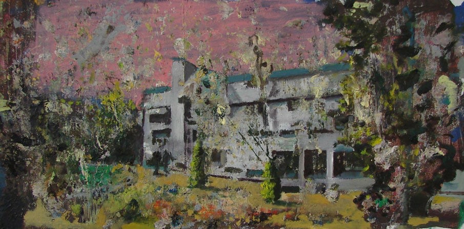 Marius Bercea, If Snows, 2012, Oil on canvas mounted on wood, 33 x 38 cm