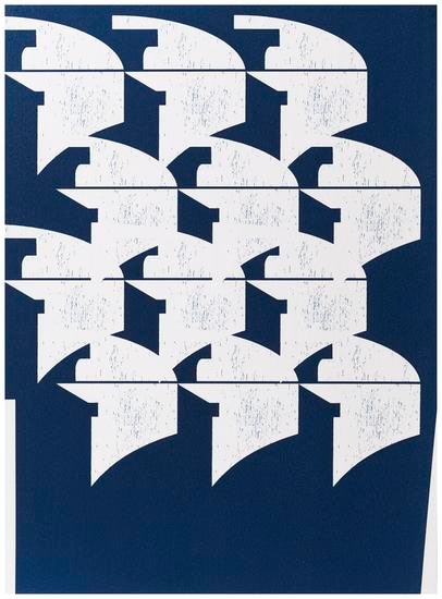 Seher Shah and Randhir Singh, Studies in Form, Hewn Blueprints (detail), 2018, Cyanotype prints on Arches Aquarelle Paper, 38&nbsp;x 28&nbsp;cm