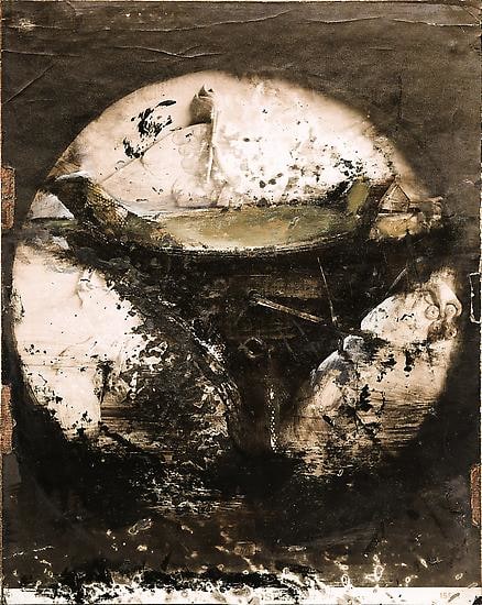 Zsolt Bodoni, Boat no. 2/2, 2012, Acrylic on photo, 19 x 24 cm