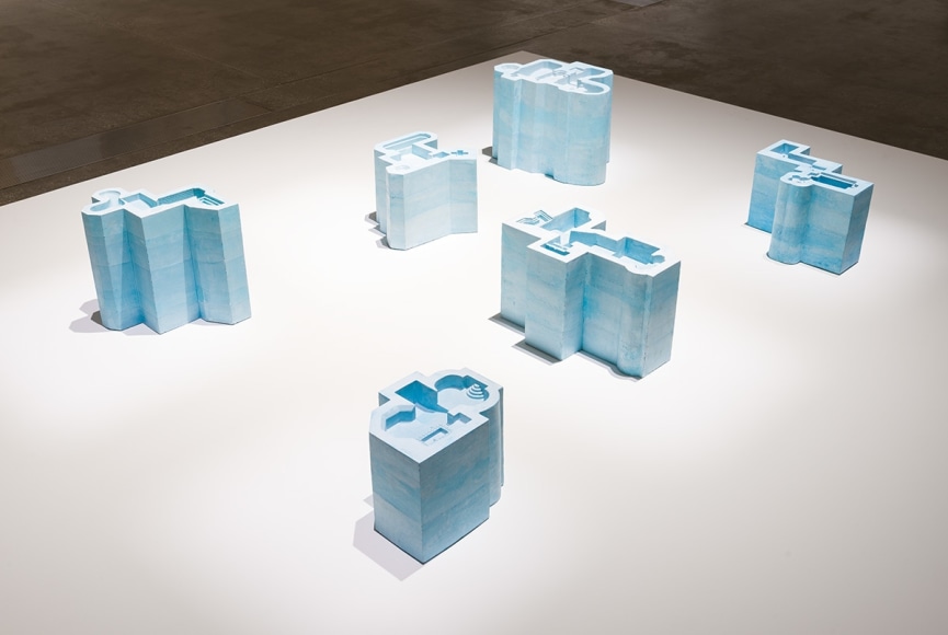 Nazgol Ansarinia, Connected Pools, 2020, Blue plaster, Dimensions variable, Unique in a series of 2 + AP