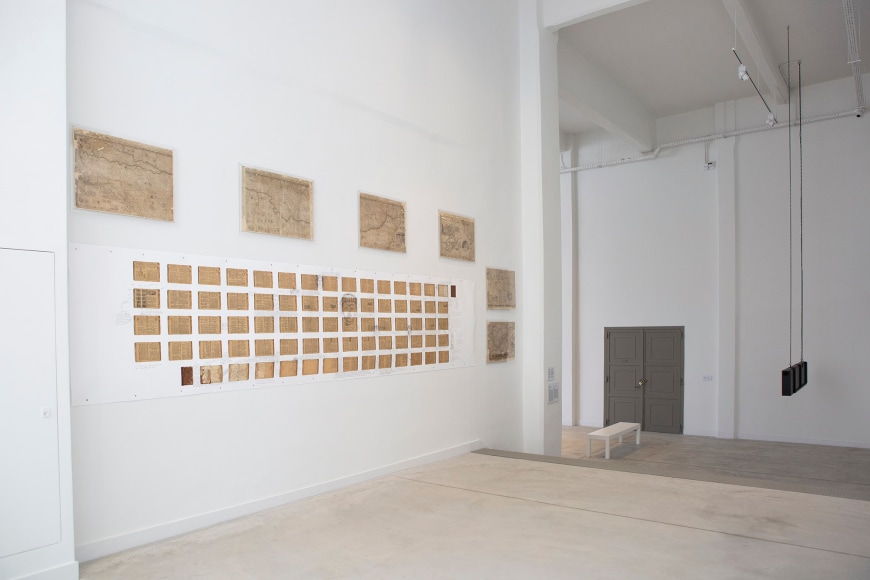 Michael Rakowitz,&nbsp;Charita Baghdad, 2020 &ndash; ongoing, Graphite on archival digital print, 110 &times; 457 cm