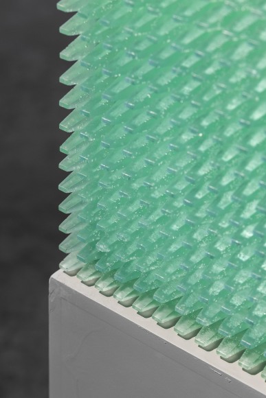 Nazgol Ansarinia, Prism pane No. 1.1 (detail), from the series Instruments of Viewing and Obscurity, 2025