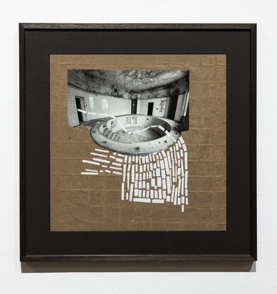 Hera B&uuml;y&uuml;ktaşciyan, Intervals for the Unreplaceable (5). Collage serie, 2022, Collage with archival print and paper cut outs on cast paper, 31 x 31 cm