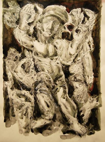 Elias Zayat, Resurrection, 2014, Watercolor on paper, 50 x 65 cm