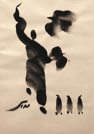 Fateh Moudarres, Untitled, Ink on paper, 23 x 16 cm
