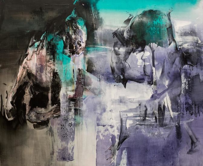 Zsolt Bodoni, Untitled (tree), 2014, acrylic on canvas, 200 x 245 cm