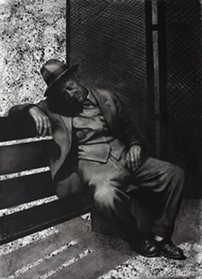 Mircea Suciu, Building Fences, 2012, Charcoal on paper, 210 x 150 cm