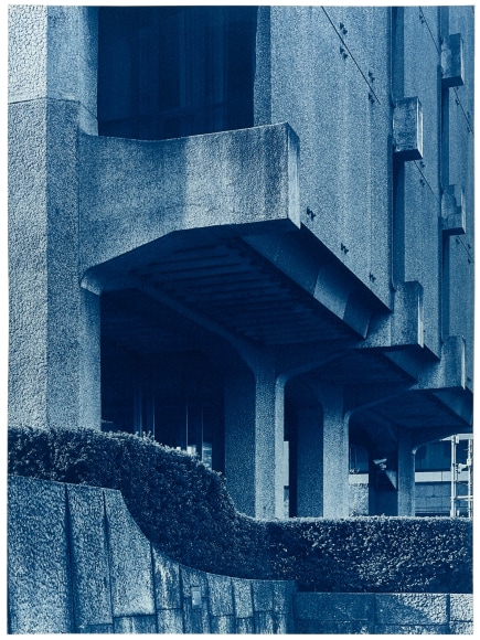 Seher Shah and Randhir Singh, Studies in Form, Dentsu Head Office (detail), 2018, Cyanotype prints on Arches Aquarelle Paper, 38&nbsp;x 28&nbsp;cm