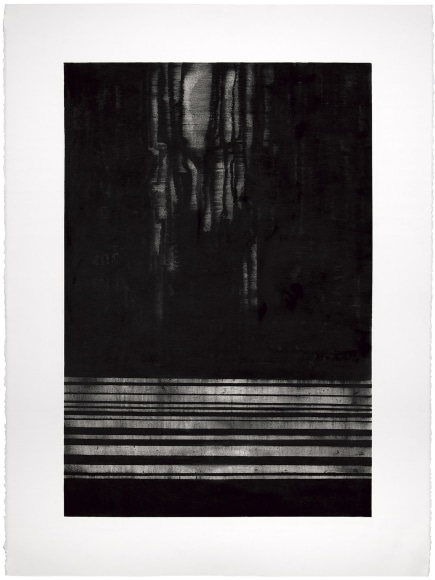 Seher Shah, Night, 2018, Oil on Stonehenge white rag paper, 55.9 x 76.2 cm