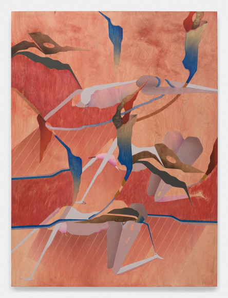 Maryam Hoseini, Bruised Cosmos, 2025, Oil, acrylic, ink and color pencil on wood panel