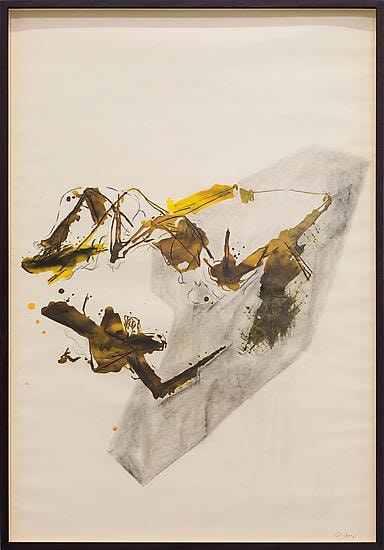 Shawki Youssef, On the playfulness of structuring 2, 2013, Mixed media on paper, 100 x 70 cm