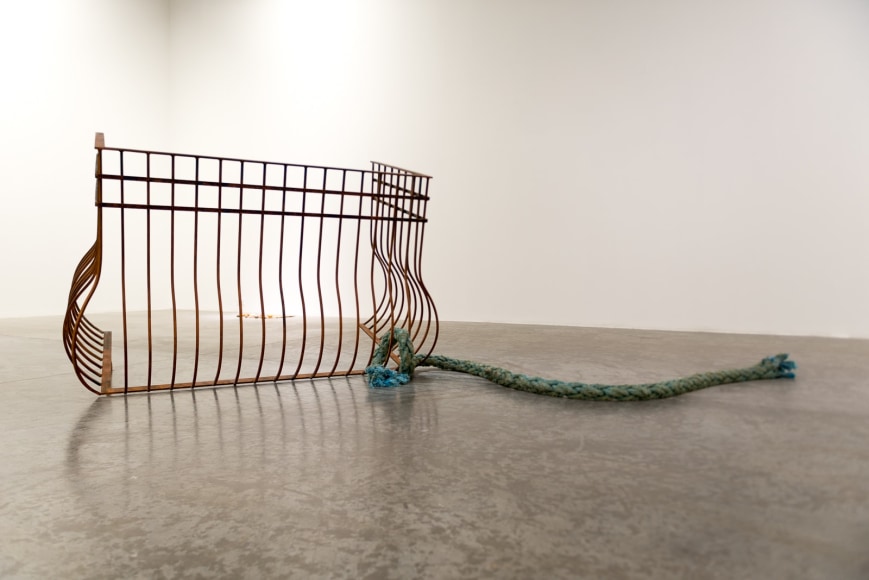 Hera B&uuml;y&uuml;ktaşcıyan, Main Balcony,&nbsp;2014, Cast iron and rope, 137&nbsp;x 160&nbsp;x 79 cm