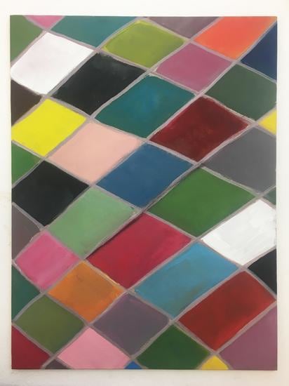 Ana Mazzei, Pierrot, 2018, Vinyl and tempera paint on canvas board