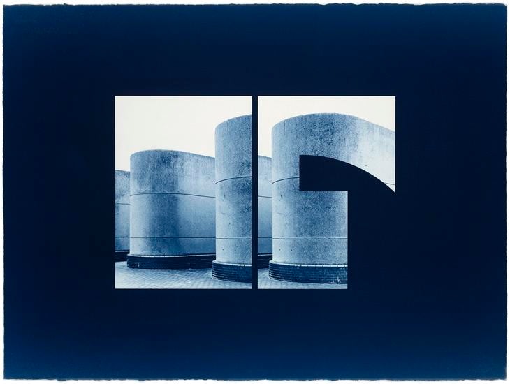 Seher Shah and Randhir Singh, Studies in Form, Barbican Estate (detail), 2018, Cyanotype prints on Arches Aquarelle Paper, 56&nbsp;x 76 cm