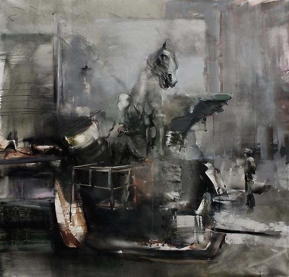 Zsolt Bodoni, 4 Horsemen, 2010, acrylic and oil on canvas, 195 x 205 cm