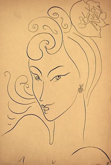 Adham Ismail, Untitled, Ink on carton, 47.5 x 32.5 cm