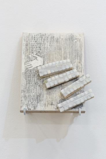 Hera Büyüktaşçıyan, Icons for builders, 2017, Wood and marble, 26.3 x 20 cm