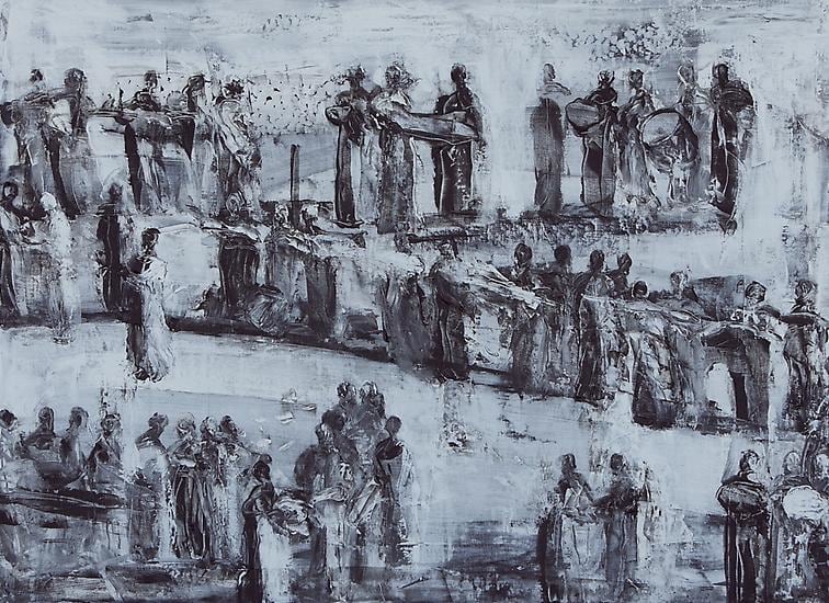 Ahmad Moualla, Untitled, 2011, Mixed media on canvas, 71.5 x 98 cm