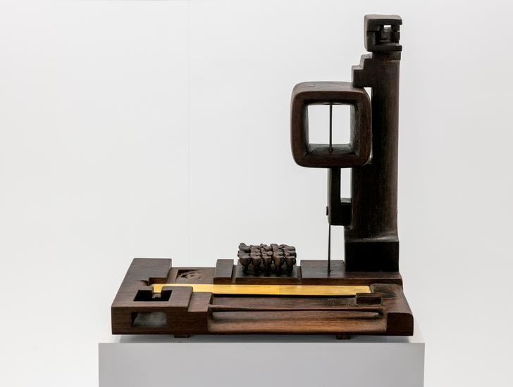 Chaouki Choukini, Paysage au Claire de Lune, 1979, Wangu&eacute;/ Wenge, 63 x 59.5 x 28 cm