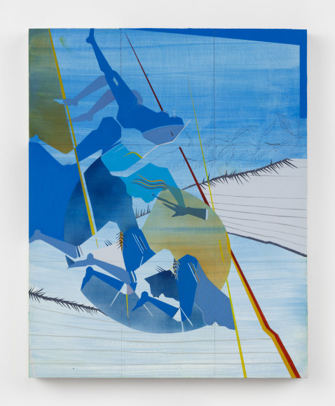 Maryam Hoseini, Sequences of Women With Long Tails (7), 2018, Acrylic, ink and pencil on wood panel, 61&nbsp;x 51&nbsp;cm