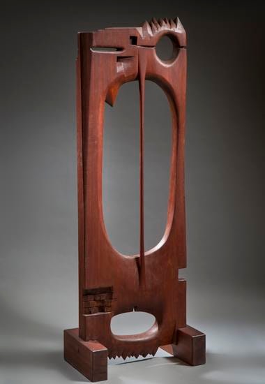 Chaouki Choukini, Chardon 2, 2016, Acajou/Mahogany, 160 x 77.5 x 34 cm