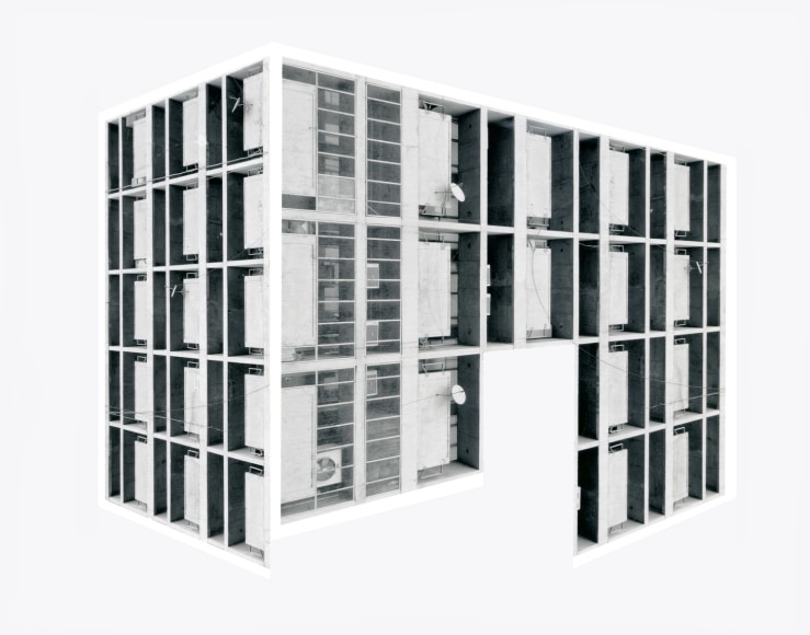 Seher Shah,&nbsp;Capitol Complex, Concrete House, 2014, Collage on paper, 28 x 36 cm