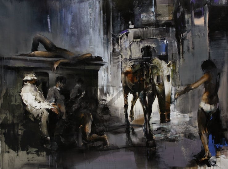 Zsolt Bodoni, Ignis Fatuus, 2011, acrylic and oil on canvas 180 x 245 cm