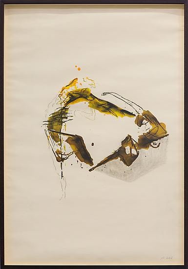 Shawki Youssef, On the playfulness of structuring 1, 2013, Mixed media on paper, 100 x 70 cm