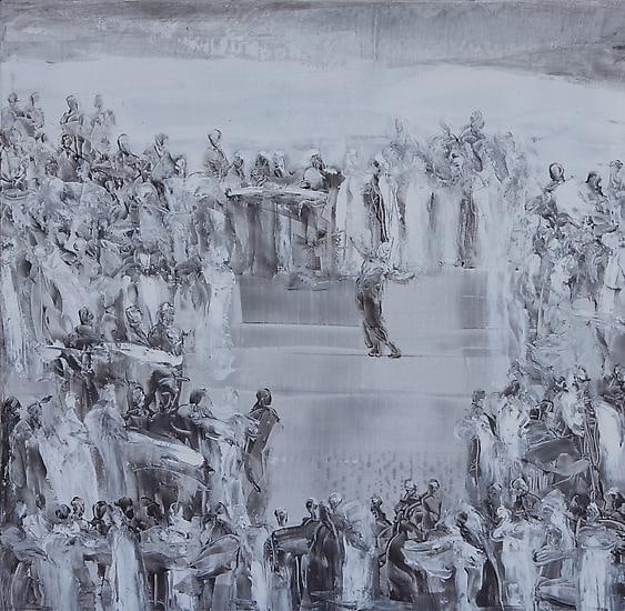 Ahmad Moualla , Untitled, 2011, Mixed media on canvas, 97 x 97 cm