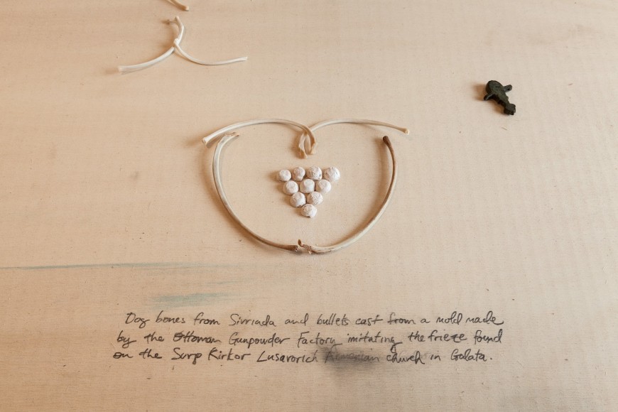 Michael Rakowitz,&nbsp;The Flesh Is Yours, The Bones Are Ours, 2015, Installation view at&nbsp;Galata Greek Primary School, 14th Istanbul Biennial, Turkey, 2015