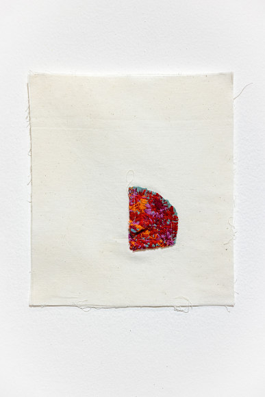 Majd Abdel Hamid, Research I, 2022, Cotton thread on fabric, 34 x 30 cm